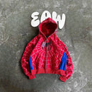 American Retro Spider Patchwork Print Hoodies