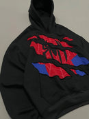 American Retro Spider Patchwork Print Hoodies